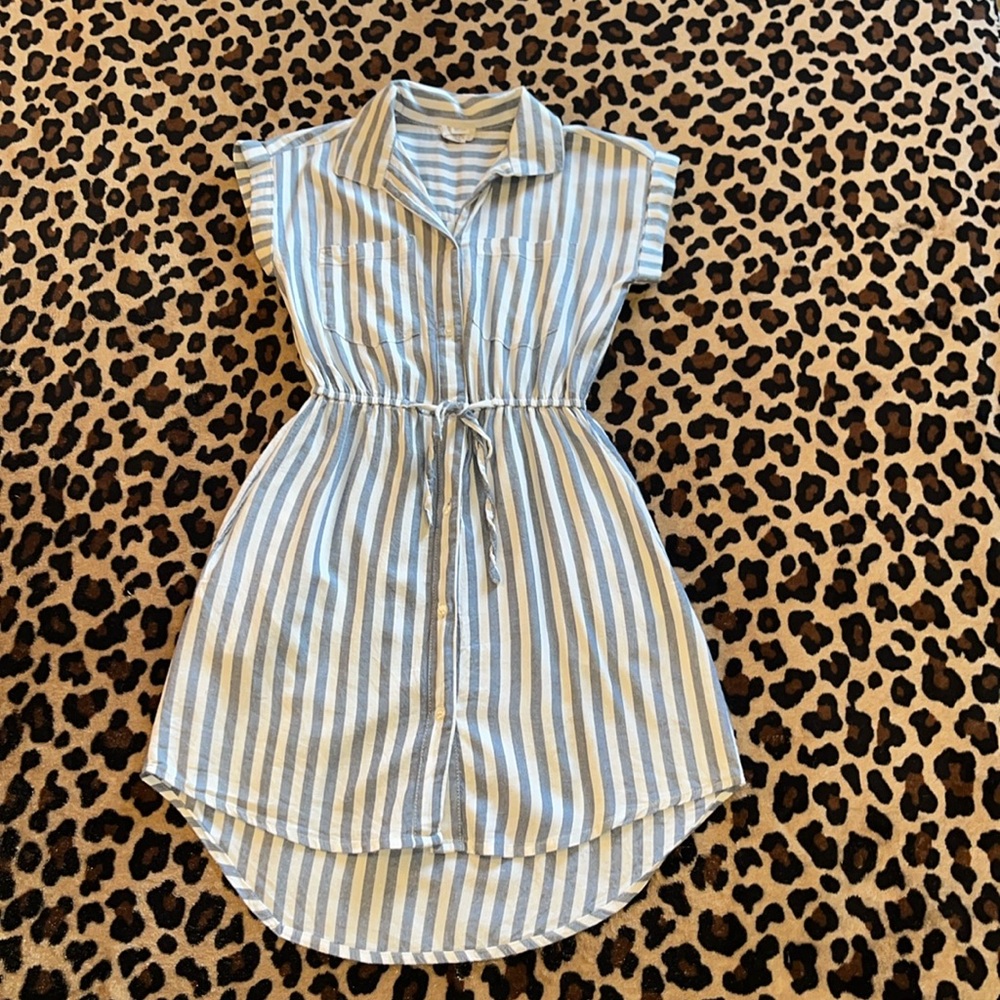 Japna blue and white striped sun dress. Size XS